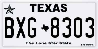 TX license plate BXG8303