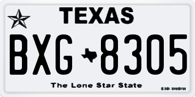 TX license plate BXG8305