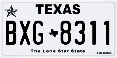 TX license plate BXG8311