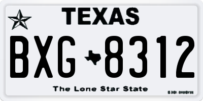TX license plate BXG8312