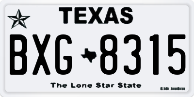 TX license plate BXG8315