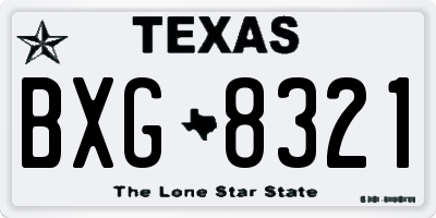 TX license plate BXG8321