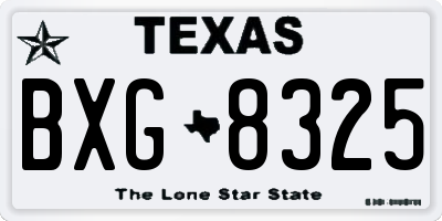 TX license plate BXG8325