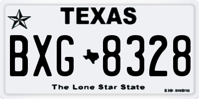 TX license plate BXG8328