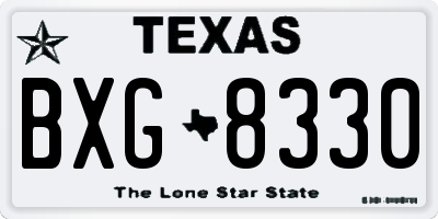 TX license plate BXG8330
