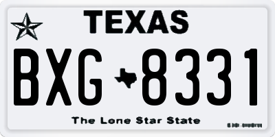 TX license plate BXG8331