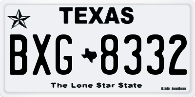 TX license plate BXG8332