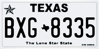 TX license plate BXG8335