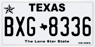 TX license plate BXG8336
