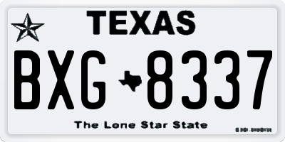 TX license plate BXG8337