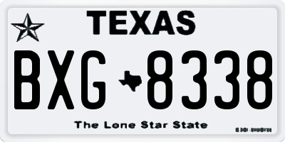 TX license plate BXG8338