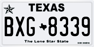 TX license plate BXG8339