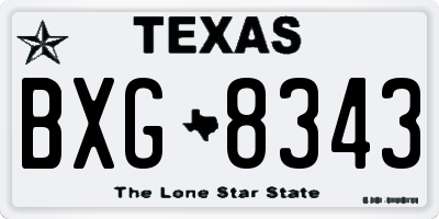 TX license plate BXG8343