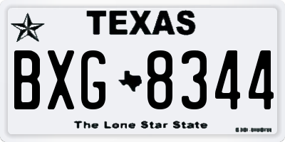 TX license plate BXG8344