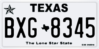 TX license plate BXG8345