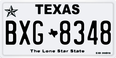 TX license plate BXG8348