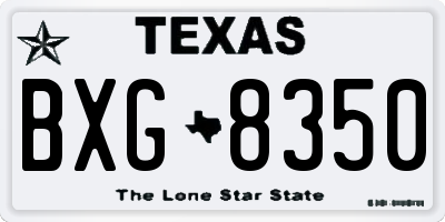 TX license plate BXG8350