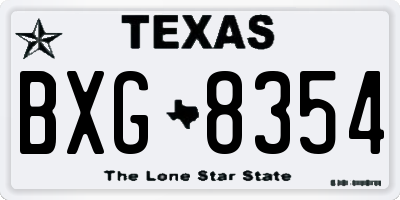 TX license plate BXG8354