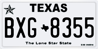 TX license plate BXG8355