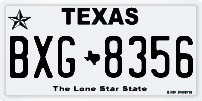 TX license plate BXG8356