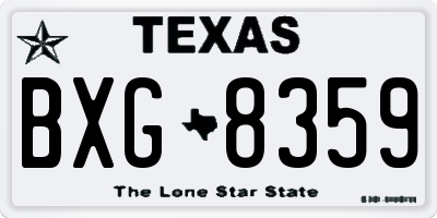 TX license plate BXG8359