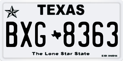TX license plate BXG8363