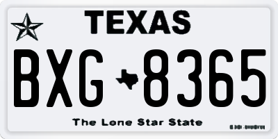 TX license plate BXG8365