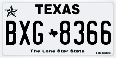 TX license plate BXG8366