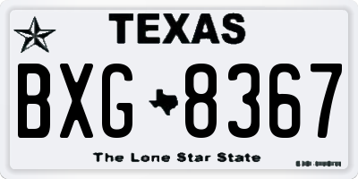 TX license plate BXG8367
