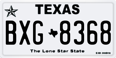 TX license plate BXG8368