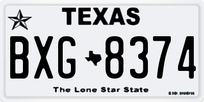 TX license plate BXG8374