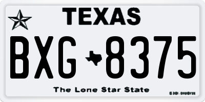 TX license plate BXG8375