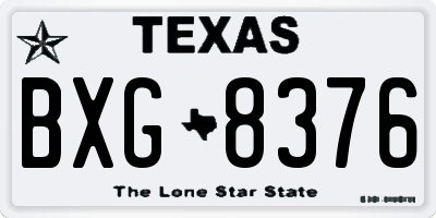 TX license plate BXG8376