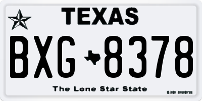 TX license plate BXG8378