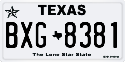 TX license plate BXG8381