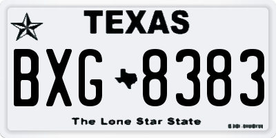 TX license plate BXG8383