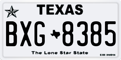 TX license plate BXG8385