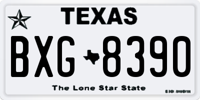 TX license plate BXG8390