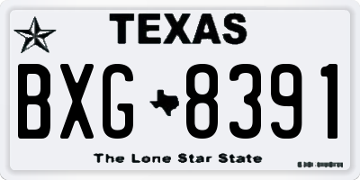 TX license plate BXG8391