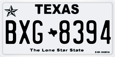 TX license plate BXG8394