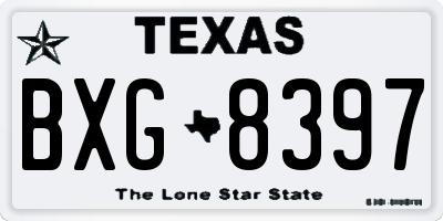 TX license plate BXG8397
