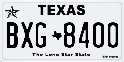 TX license plate BXG8400