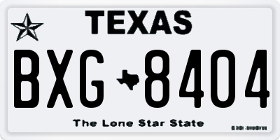 TX license plate BXG8404