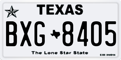 TX license plate BXG8405