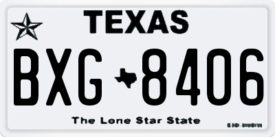 TX license plate BXG8406