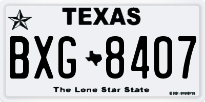 TX license plate BXG8407