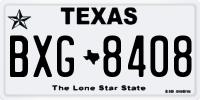 TX license plate BXG8408