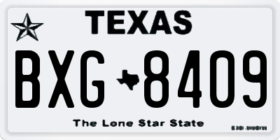 TX license plate BXG8409
