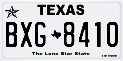 TX license plate BXG8410