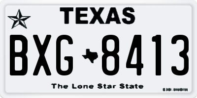 TX license plate BXG8413